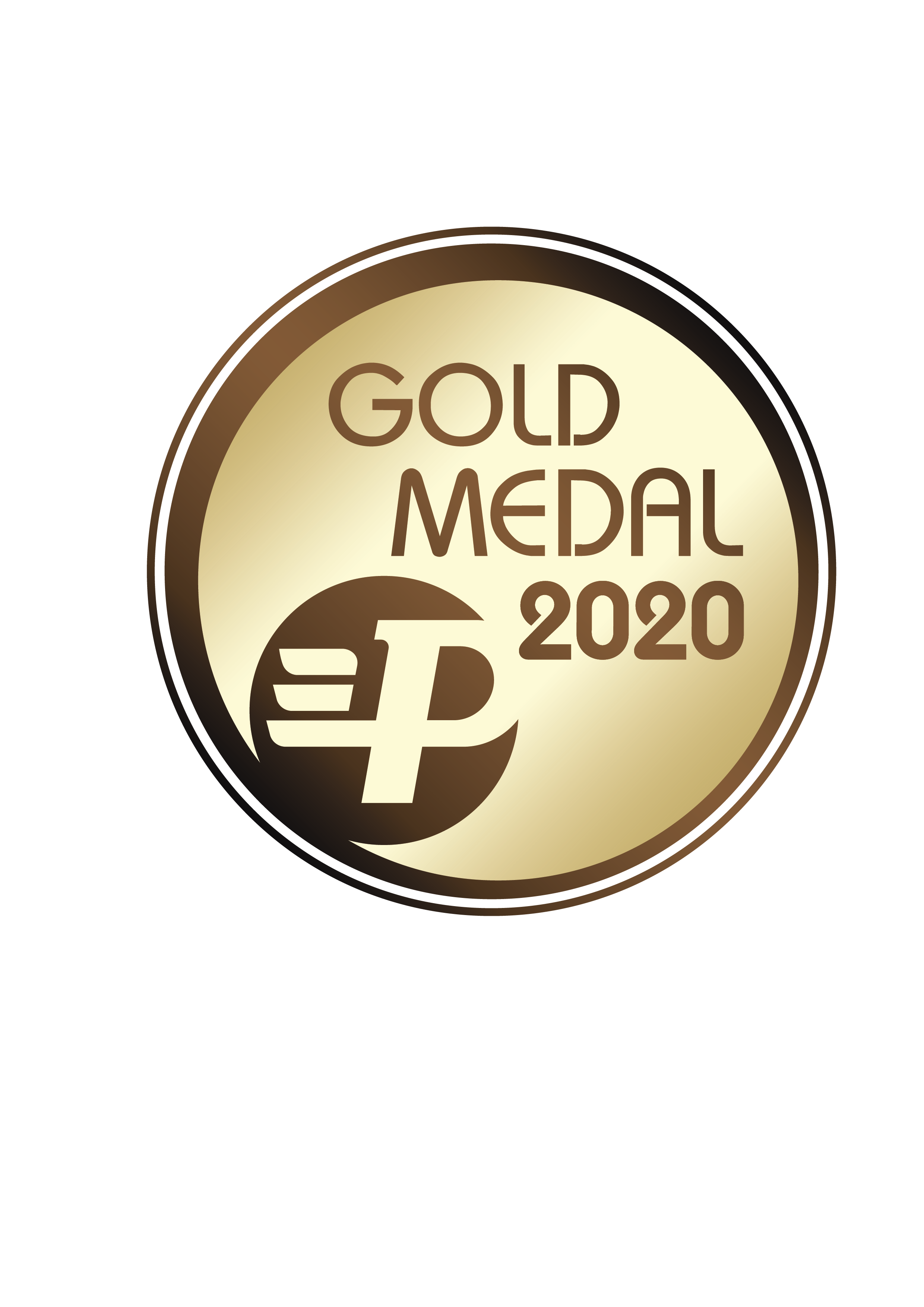 Gold medal or winner award icon, logo. Suitable for the design element of a  championship medal, first place winner, gold, silver and bronze medalist.  Circle awards with ribbons. Achievement symbol. 24803389 Vector